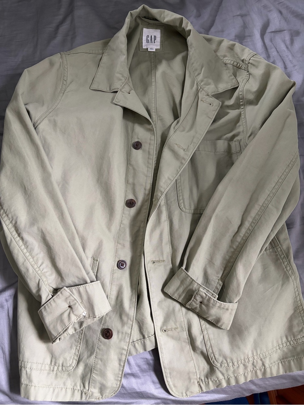 GAP Men's Pale Olive Lightweight Shirt Jacket
